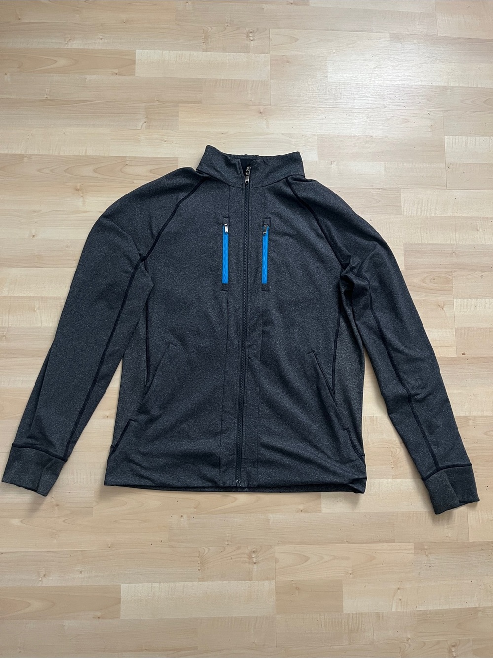 Men's lululemon Charcoal Performance Jacket with Blue Zip Accents